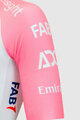 PISSEI Rövid ujjú kerékpáros mez - UAE TEAM EMIRATES REPLICA GIRO D'ITALIA 2024 - fehér/rózsaszín
