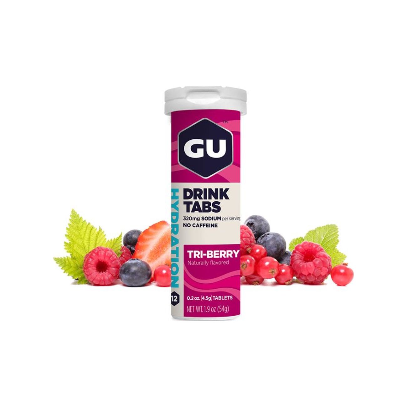 GU Kerékpáros Táplálékkiegészítő - HYDRATION DRINK TABS 54 G TRIBERRY