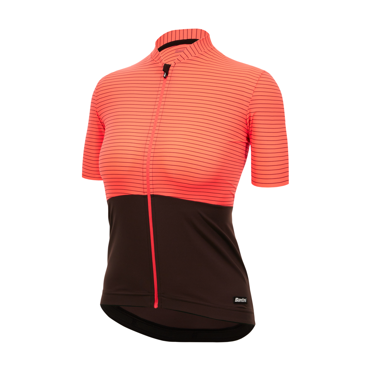 SANTINI Rövid Ujjú Kerékpáros Mez - COLORE RIGA - Narancssárga/fekete