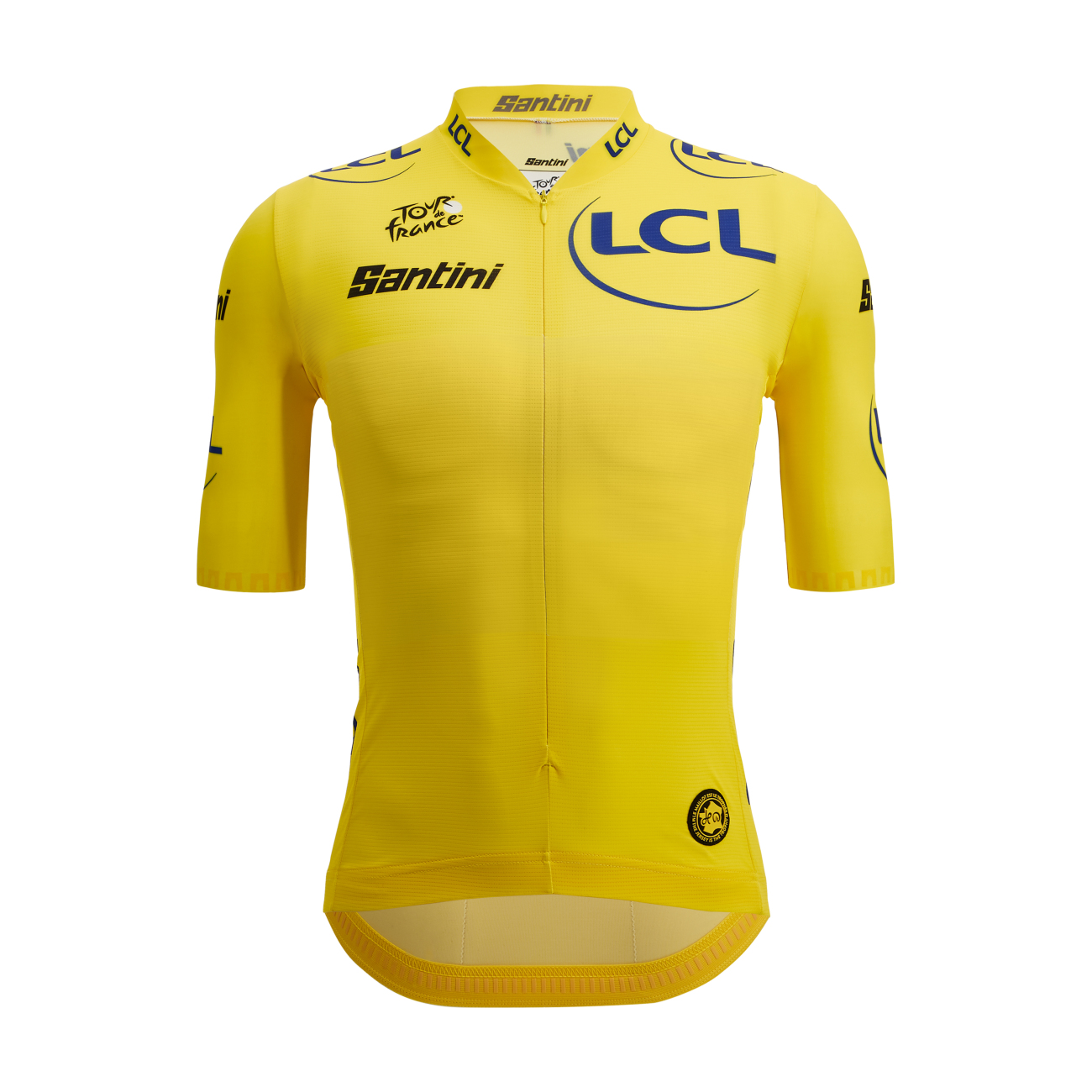 SANTINI Rövid Ujjú Kerékpáros Mez - TOUR DE FRANCE LEADER 2023 - Sárga