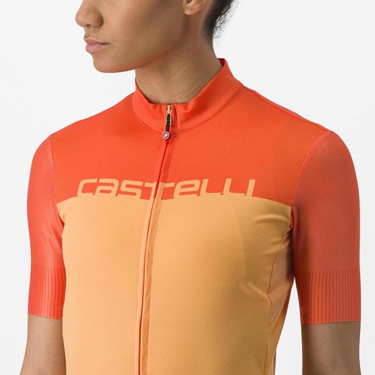 CASTELLI Rövid Ujjú Kerékpáros Mez - VELOCISSIMA - Narancssárga