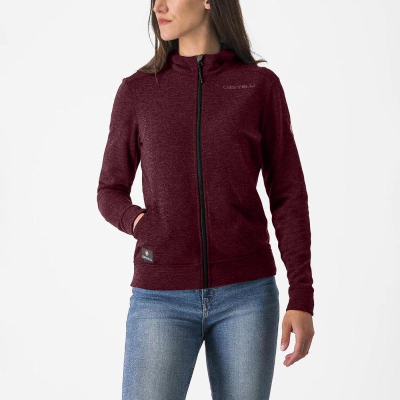 CASTELLI Póló - MILANO 2 FULL ZIP W FLEECE - Bordó