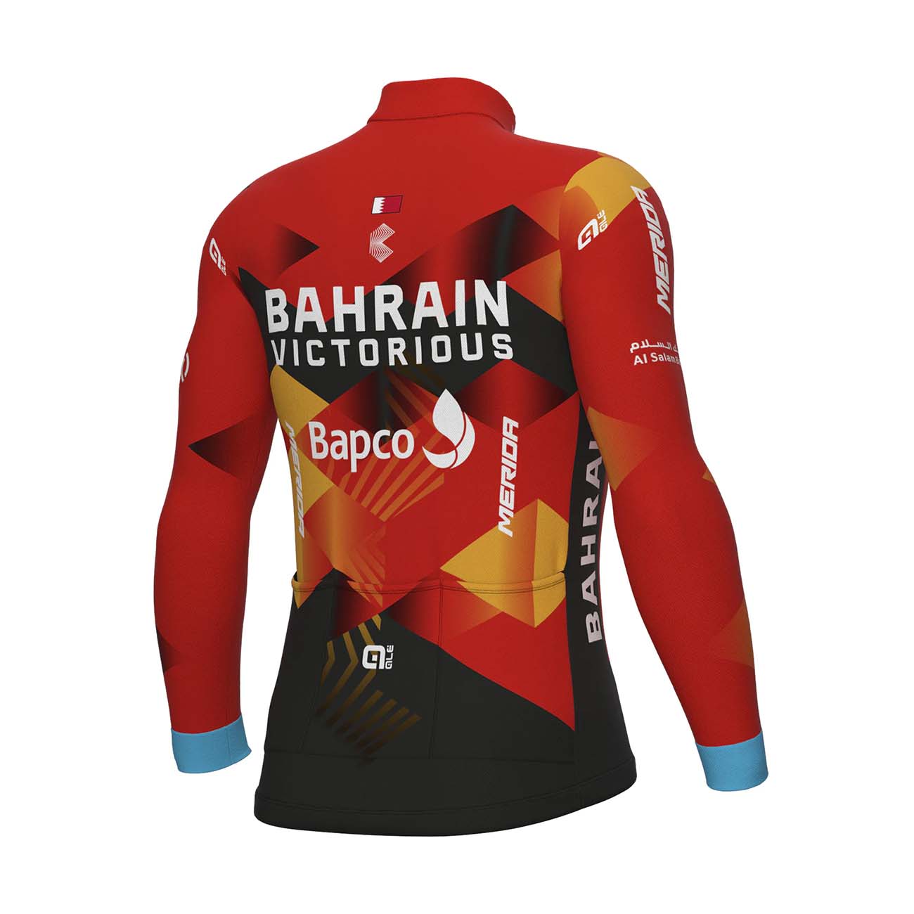 ALÉ Hosszú Ujjú Kerékpáros Mez - ALÉ BAHRAIN VICTORIO - Fekete/kék/sárga/piros