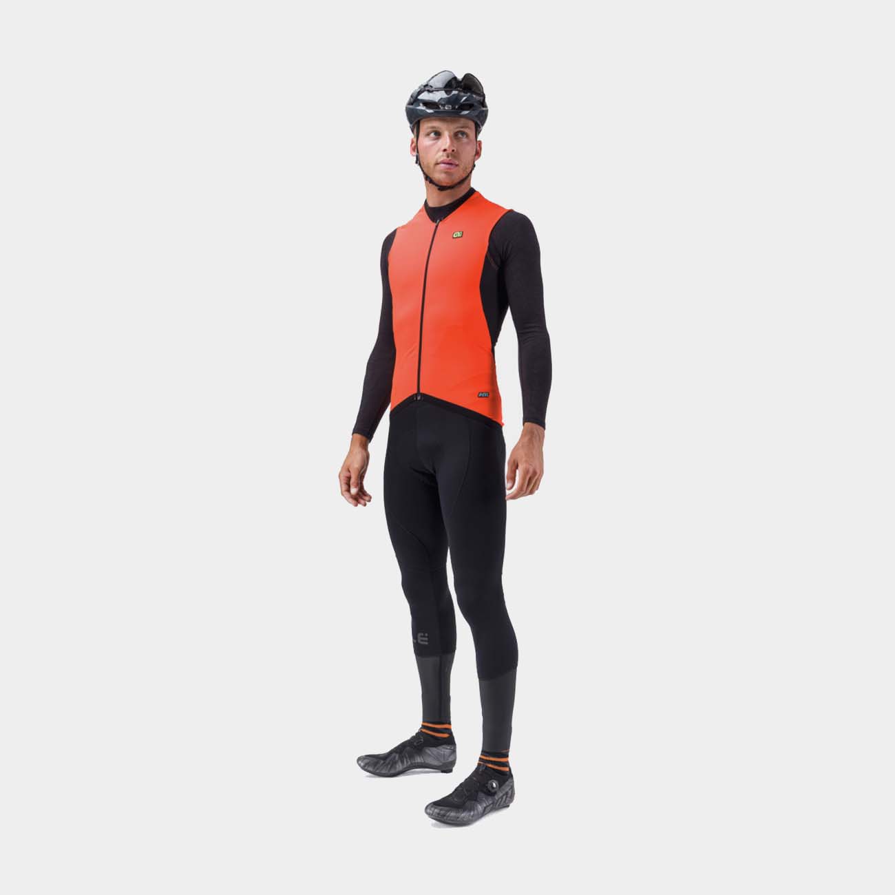 ALÉ Kerékpáros Mellény - CLIMA PROTECTION 2.0 - Narancssárga/fekete