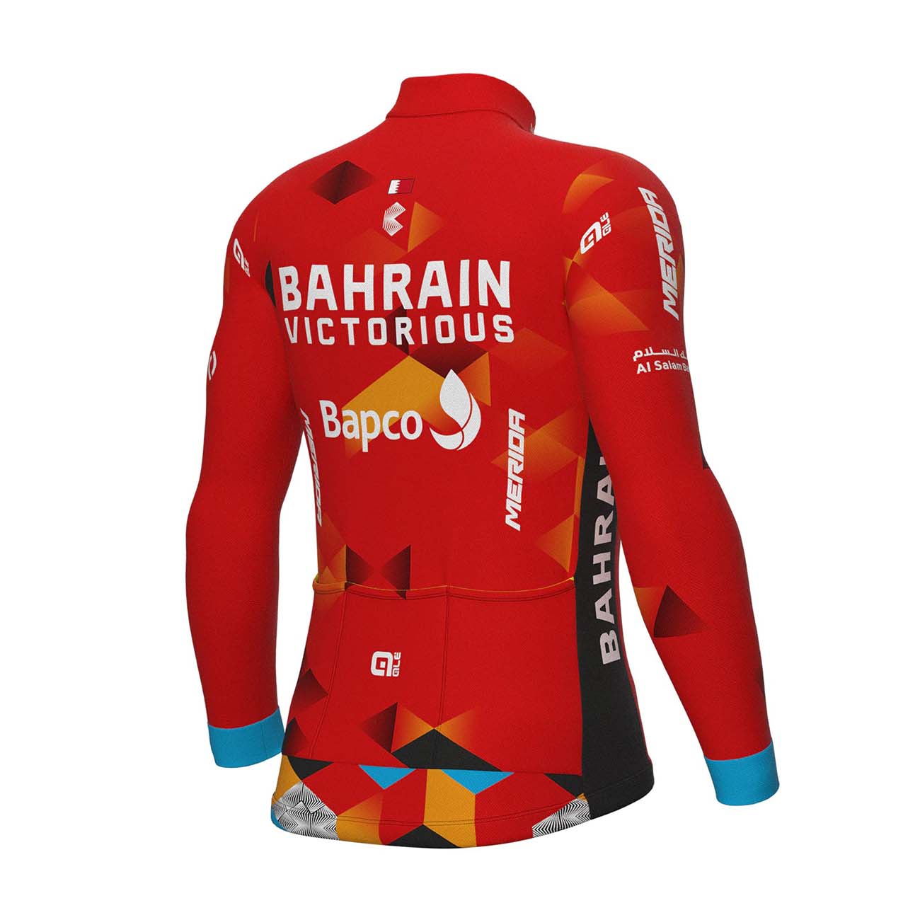 ALÉ Hosszú Ujjú Kerékpáros Mez - BAHRAI VICTORIOUS 22 - Piros/sárga/fekete/kék