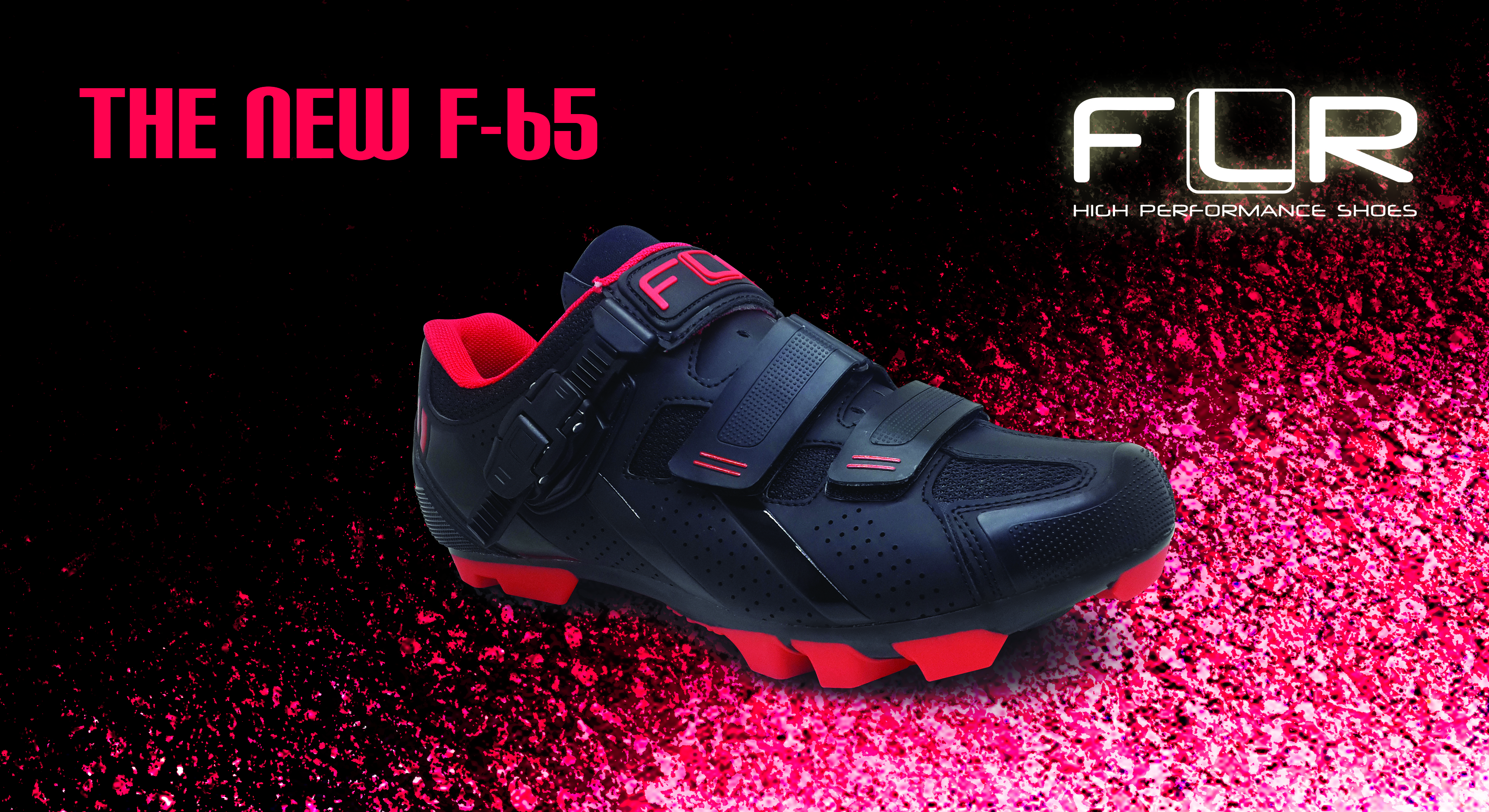 FLR Kerékpáros Cipő - F65 - Fekete/piros