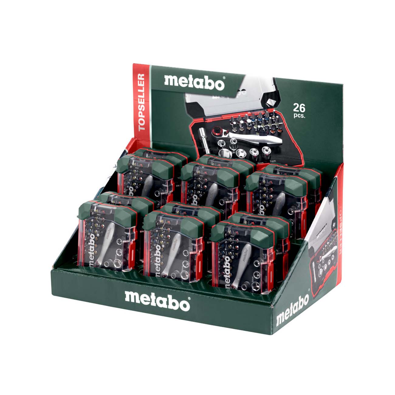 METABO Kerékpáros Szerszámok - BIT AND RATCHET BOX - Fekete