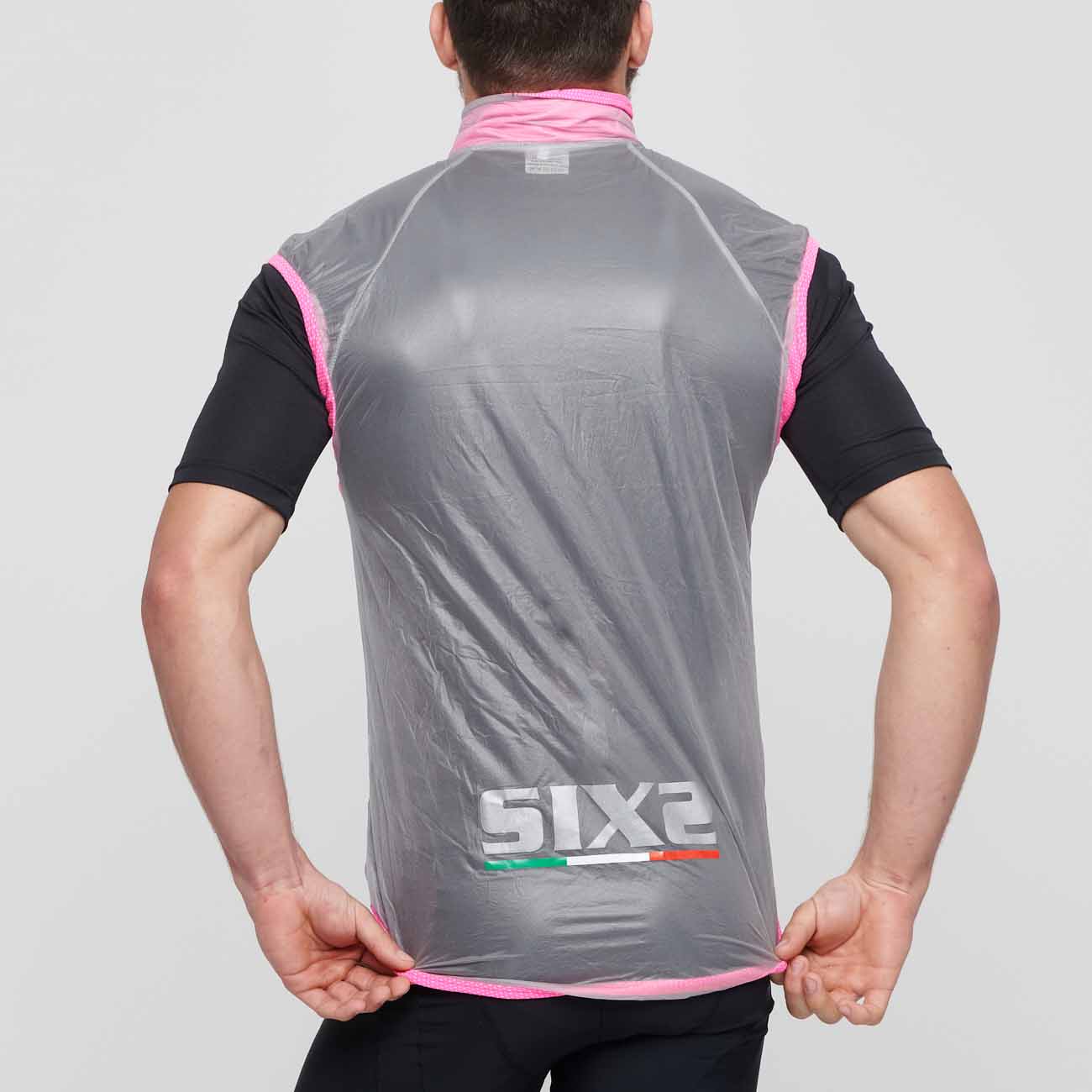 SIX2 Kerékpáros Mellény - GHOST - áttetsző/rózsaszín