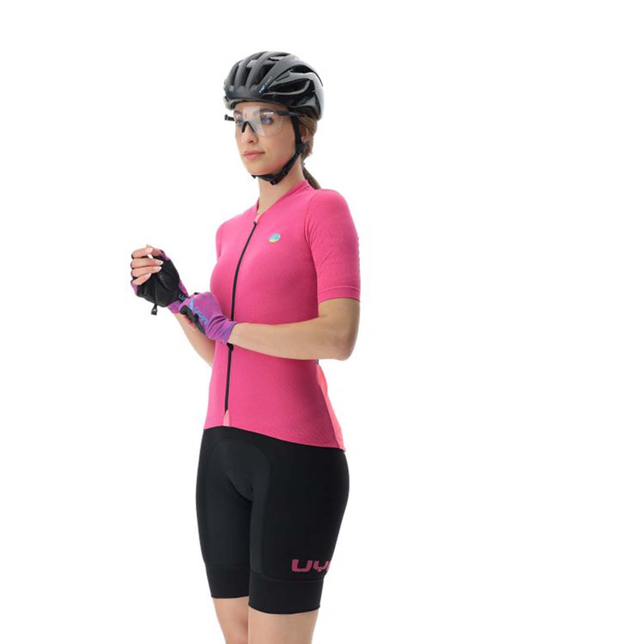 UYN Rövid Ujjú Kerékpáros Mez - LIGHTSPEED LADY - Rózsaszín/fekete